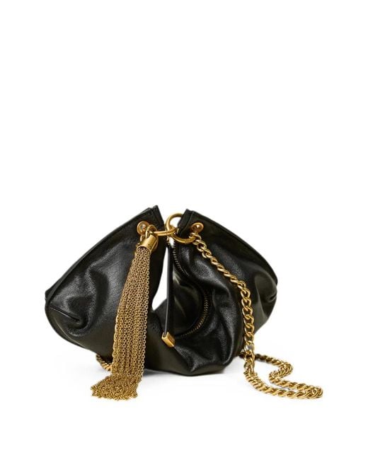 Twinset Black Leather Bag With Tassel