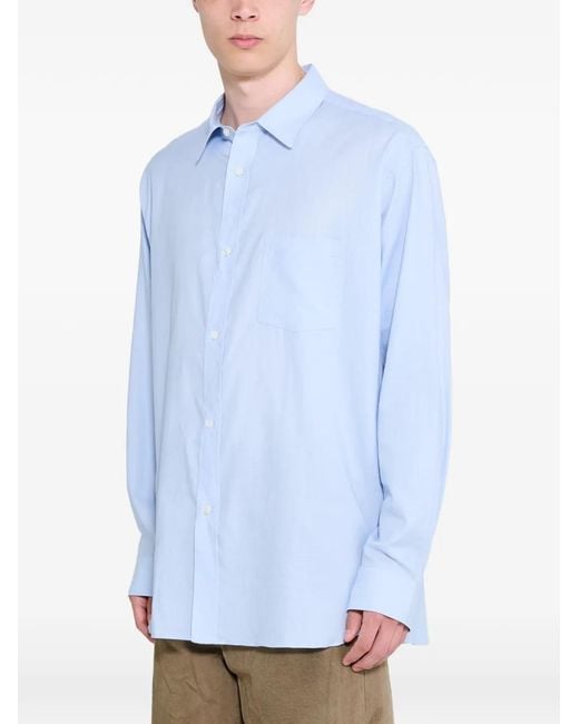 Ssstein Blue Oversized Placket Shirt for men