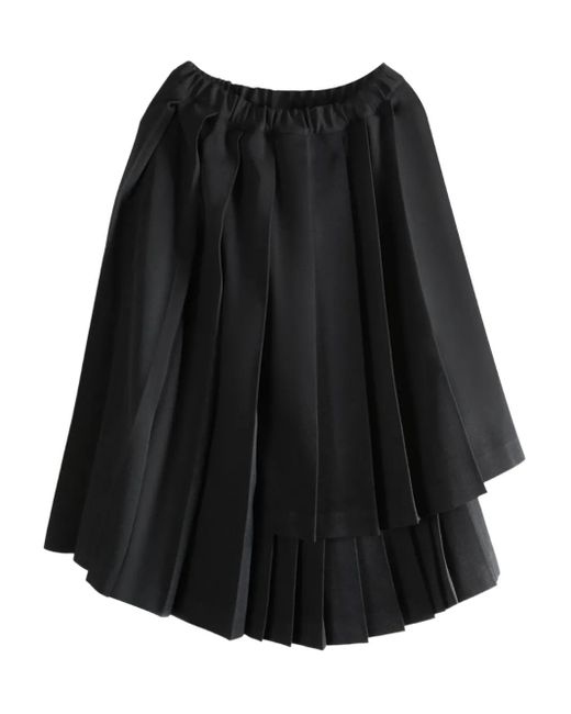 Pleated asymmetric midi skirt Comme des Garçons de color Black