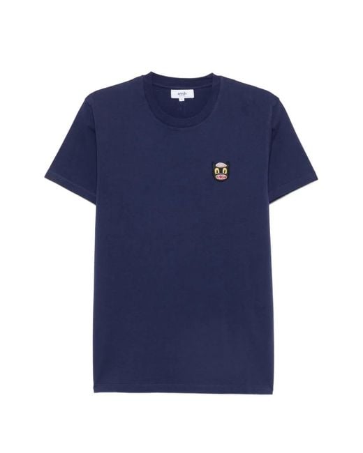ARRELS Barcelona Blue Embroidered-Patch T-Shirt for men