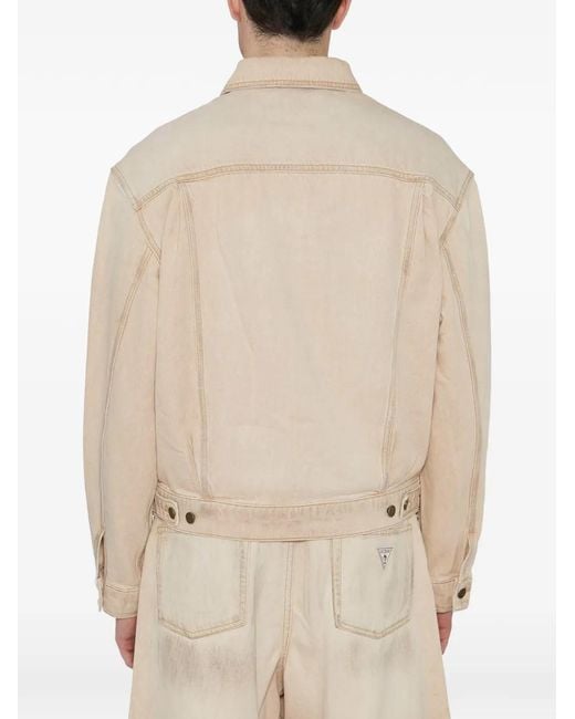 Guess Natural Buttoned Denim Jacket for men