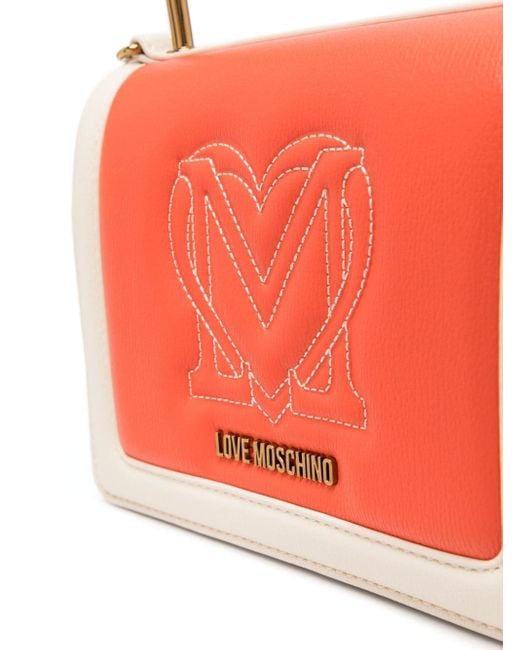 Bolso shopper con logo bordado Love Moschino de color Red
