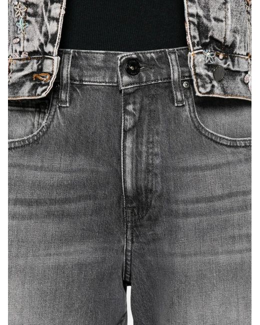 AG Jeans Gray Hattie Logo-Patch Jeans