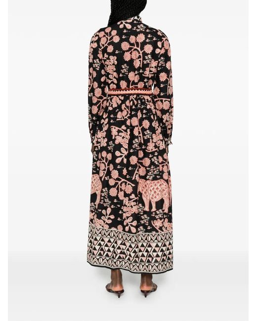 CONNOR & BLAKE White Sequin-Embellished Animal-Print Maxi Dress
