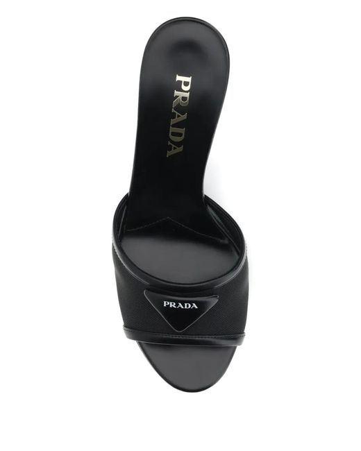 Prada Black Mesh Heeled Sandals