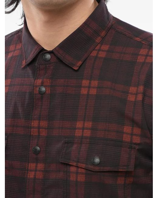 Woolrich Black Check-Pattern Short-Sleeve Shirt for men