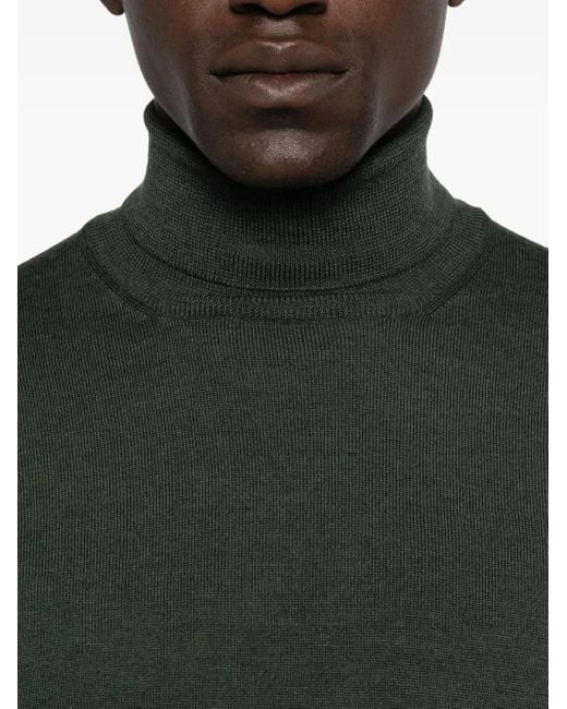 Maglione A Collo Alto di Tagliatore in Green da Uomo