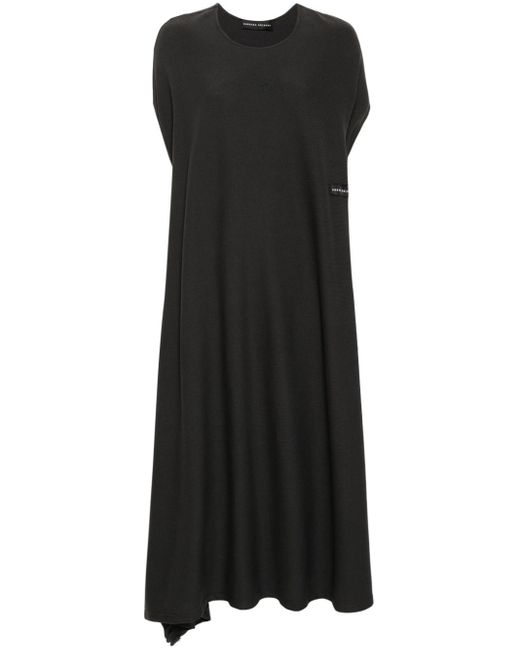 Vestido asimétrico de canalé BARBARA BOLOGNA de color Black
