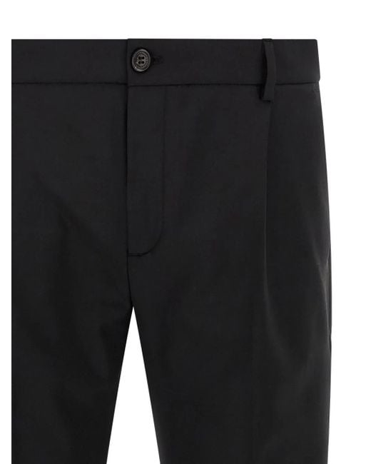 Department 5 Black Pleated Wool-Blend Trousers for men