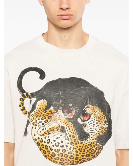 Melt White Animal-Print T-Shirt for men