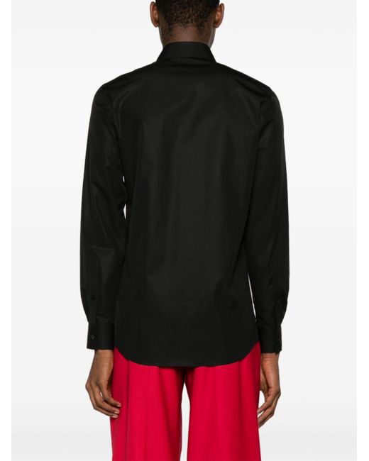 Camisa con logo bordado Moschino de hombre de color Black