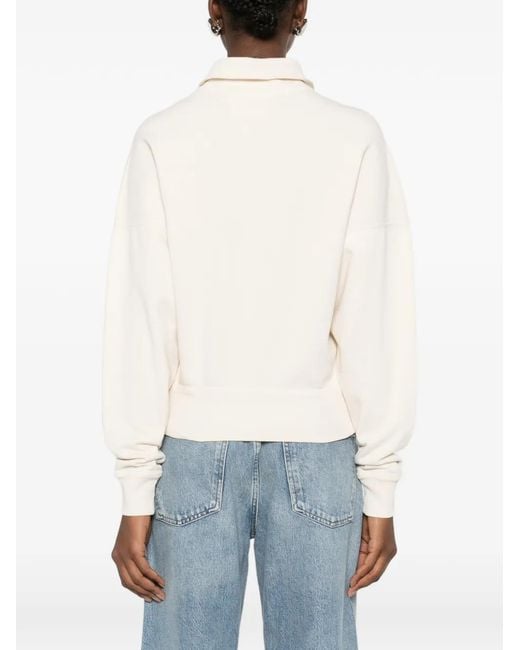 Isabel Marant White Ross Zip Logo Knitwear
