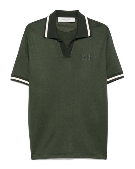 Golden Goose Deluxe Brand Green Tipped-Collar Polo Shirt for men