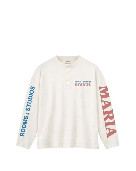 ROUGH White Long-Sleeve T-Shirt