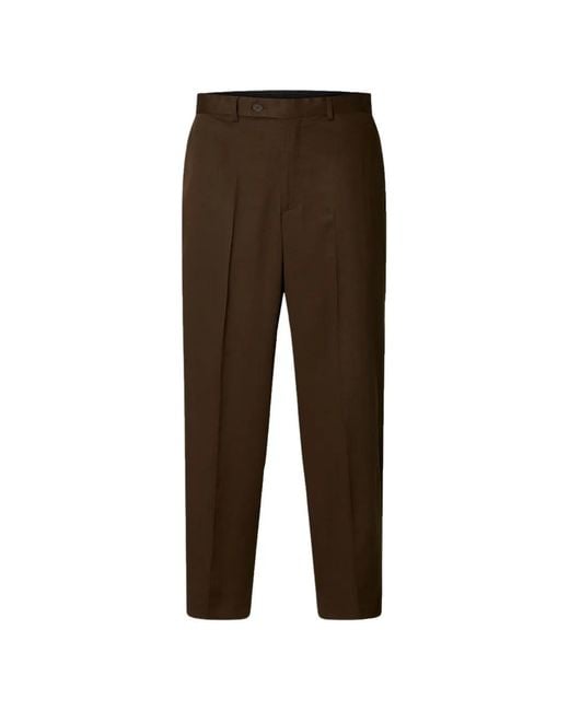 SELECTED Ruimvallende Pantalon in het Brown voor heren