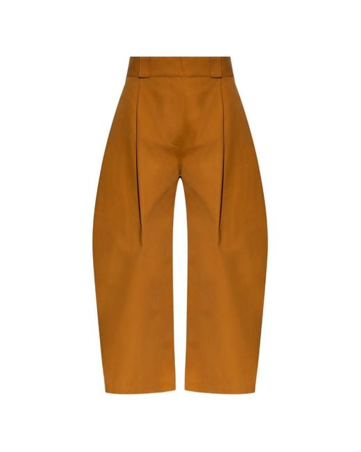 Balenciaga White Pleated Wide-Leg Trousers