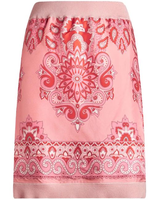 Etro Pink Cotton Blend Mini Skirt