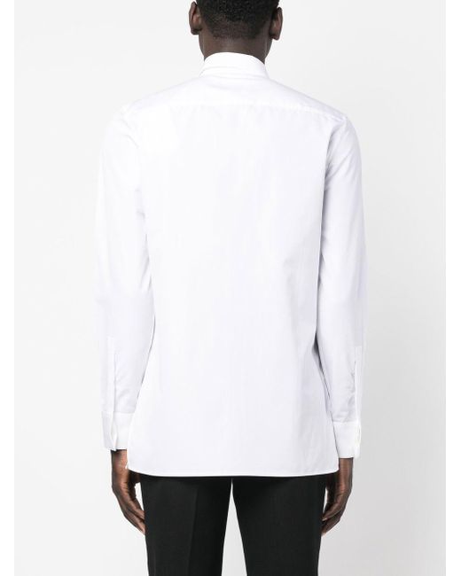 Givenchy White 4g-embroidered Cotton Shirt for men