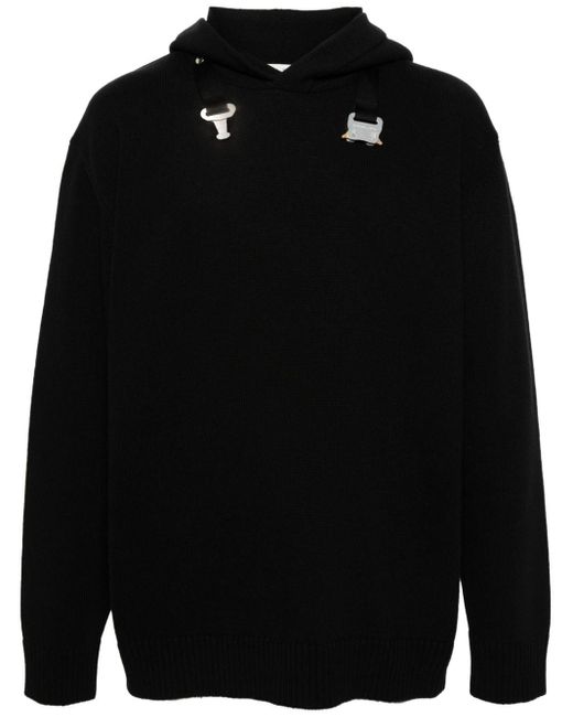 1017 ALYX 9SM Black Cotton Sweatshirt With Buckle Detail for men