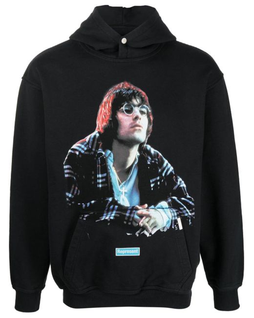 Represent Gray X Liam Gallagher Maine Road Printed Hoodie - Unisex - Cotton