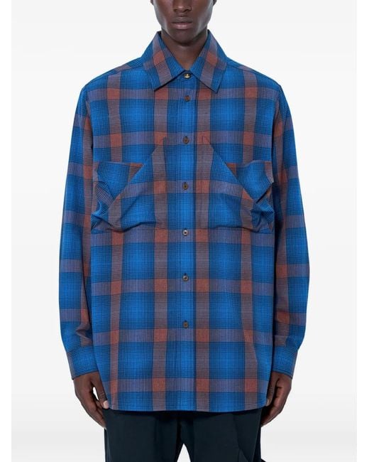 Vivienne Westwood Blue Check-Pattern Button-Down Shirt for men