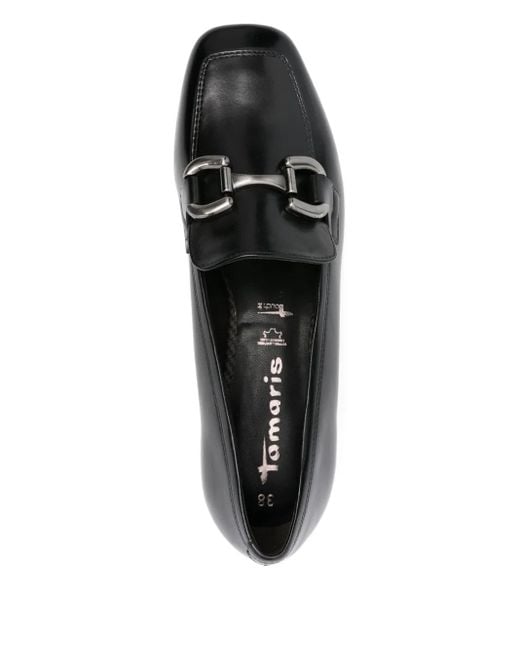Tamaris Black 35Mm Trotteurs Block-Heel Chain-Detail Loafers