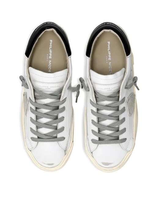 Philippe Model White Prsx Triangle-Motif Sneakers