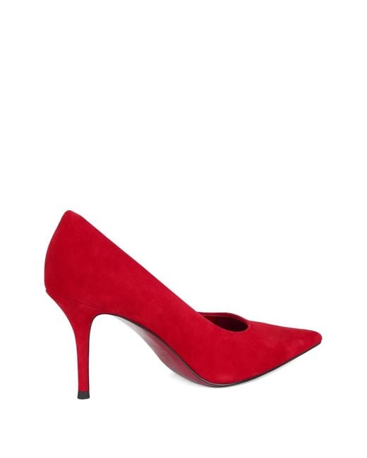POTAMY Red Pointed Suede Pumps