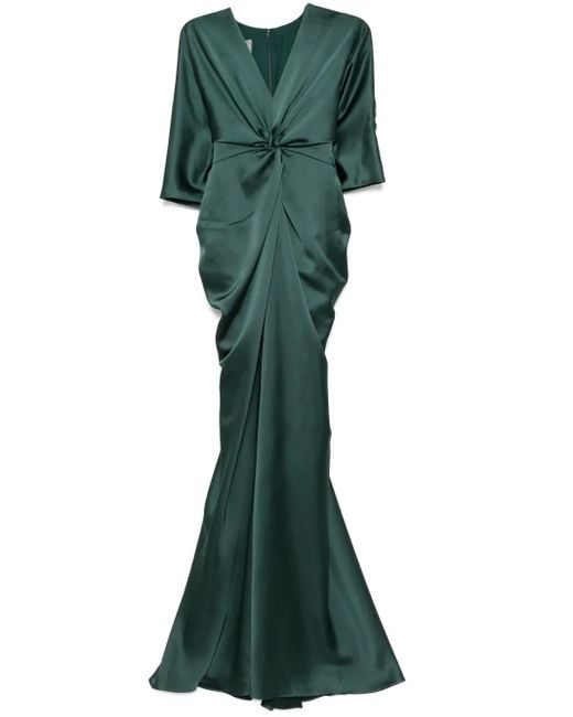 Amsale ドレープスリーブ ドレス Green