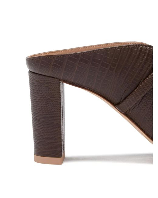 Malone Souliers Brown Norah 70 Embossed Leather Heeled Sandals