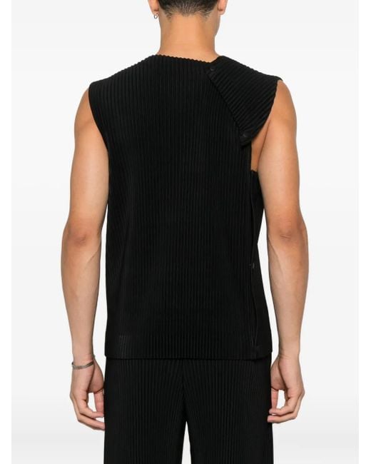 Homme Plissé Issey Miyake Black Pleated Vest for men