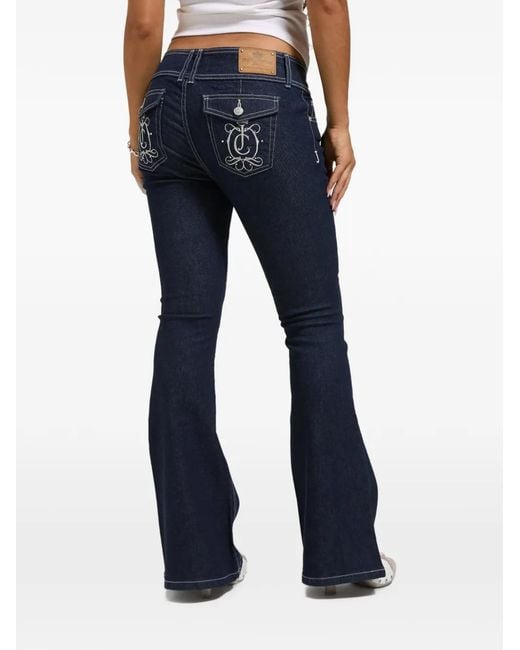 Juicy Couture Blue Logo-Embroidered Flared Jeans