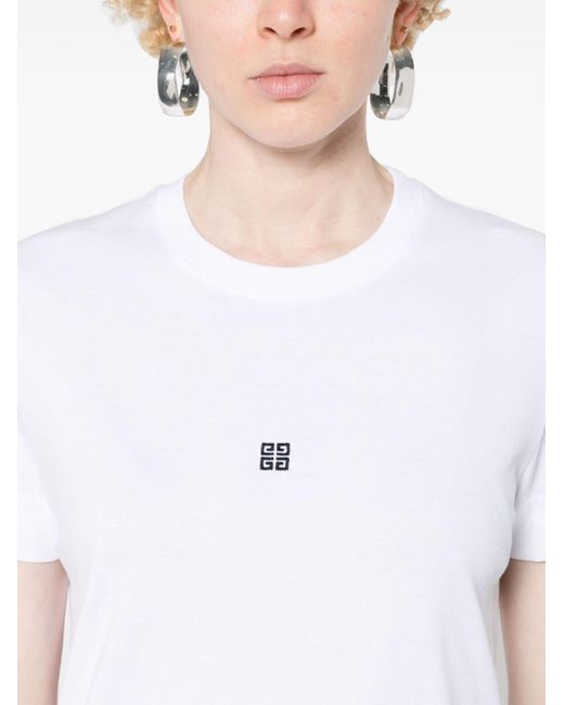 Givenchy White 4G-Motif Cotton T-Shirt