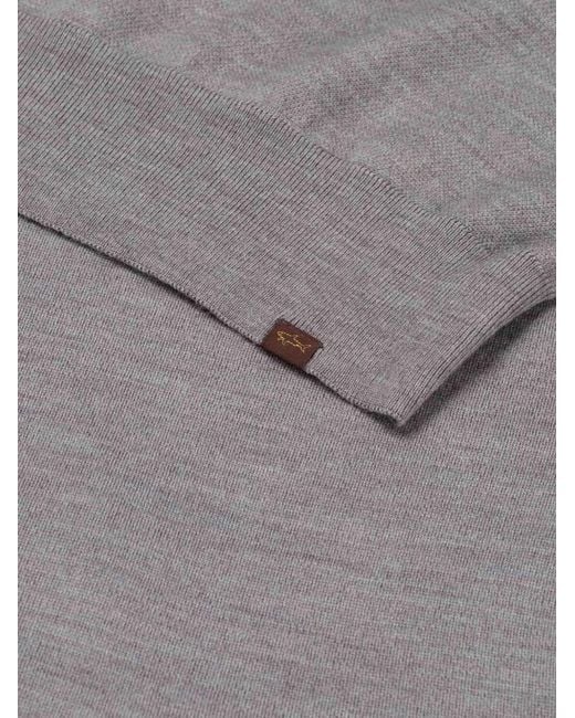 Paul & Shark Gray Logo-Patch Crew-Neck Sweater for men