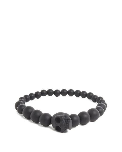 McQueen Black Skull Ball Bracelet for men