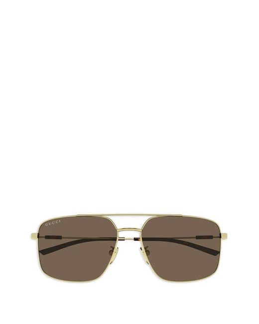 Gucci Gray Pilot-Frame Sunglasses for men
