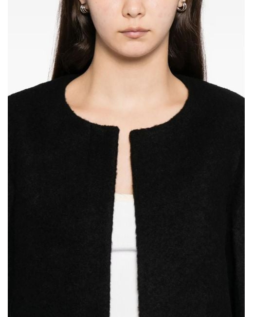 Low Classic Black Exaggerated-Shoulder Jacket