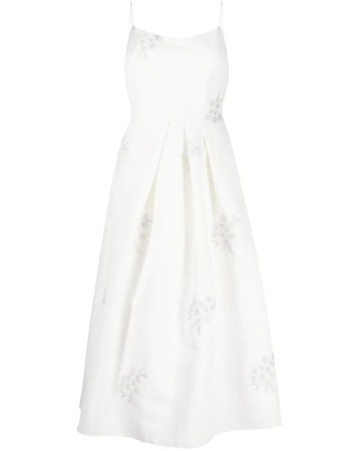 Sachin & Babi White Audra Floral-Embroidered Dress