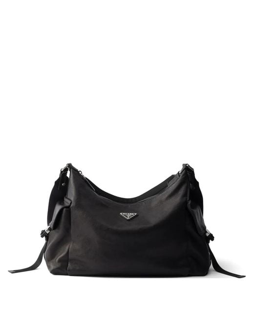 Prada Black Explore Leather Shoulder Bag for men