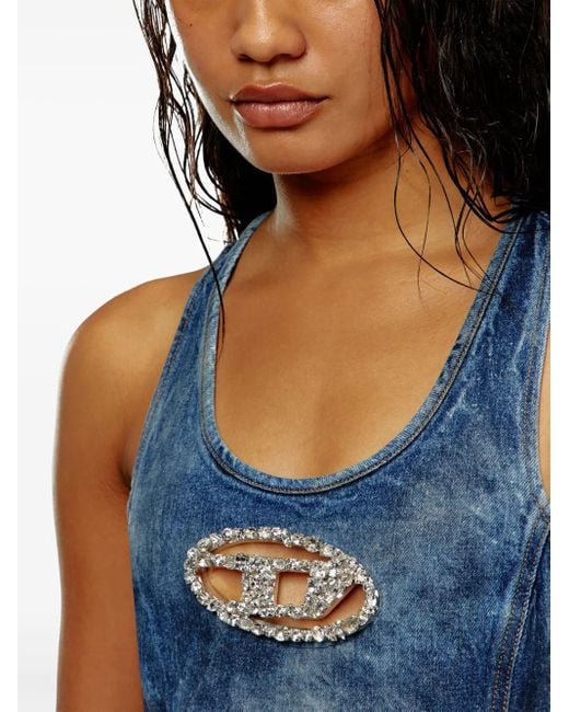 DIESEL Blue Logo Graphic Top