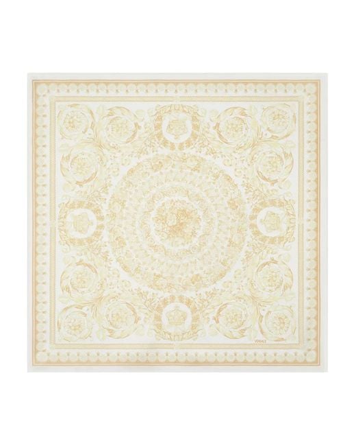 Versace Natural Barocco Large Silk Foulard 90 Cm