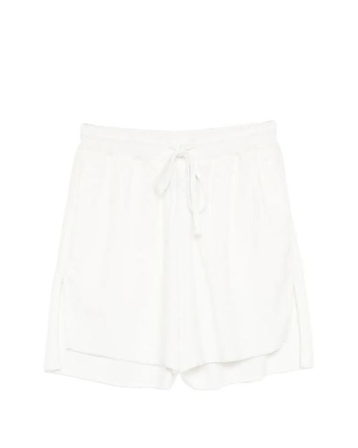 Thom Krom White Drawstring Layered Shorts