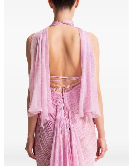 Maria Lucia Hohan Pink Milagros Halterneck Maxi Dress
