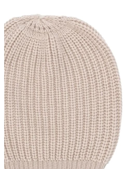 LA ROSE Natural Ribbed Beanie