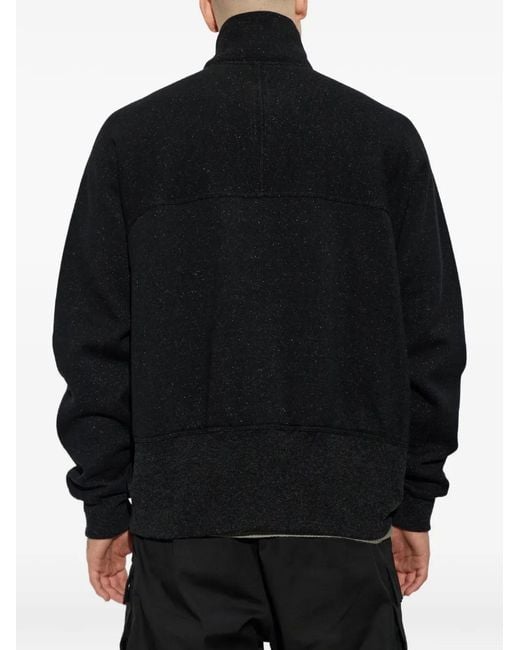 Rick Owens Black Stand-Up Collar Zip-Up Sweater for men