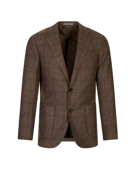 Corneliani Brown Two Buttons Blazer for men