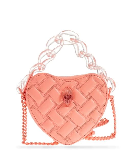 Kurt Geiger Pink Quilted Heart-Shape Mini Bag