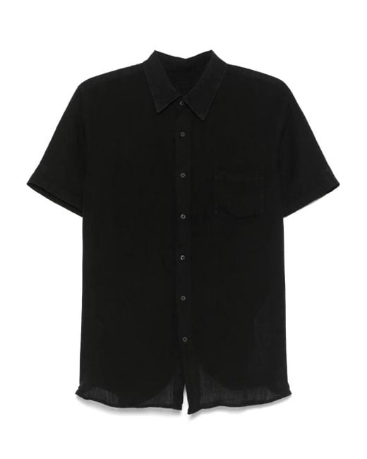 メンズ 120% Lino リネンシャツ Black