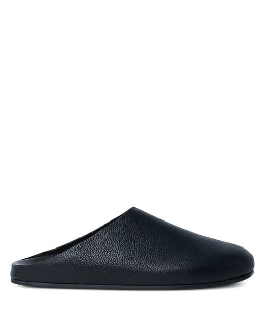 The Row Blue Hudson Leather Flat Mules