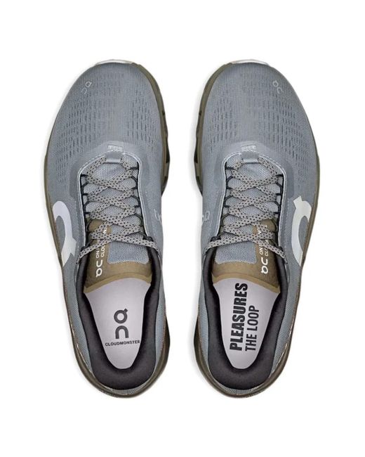 On Shoes Gray X Pleasures X The Loop Cloudmonster 2 Sneakers for men